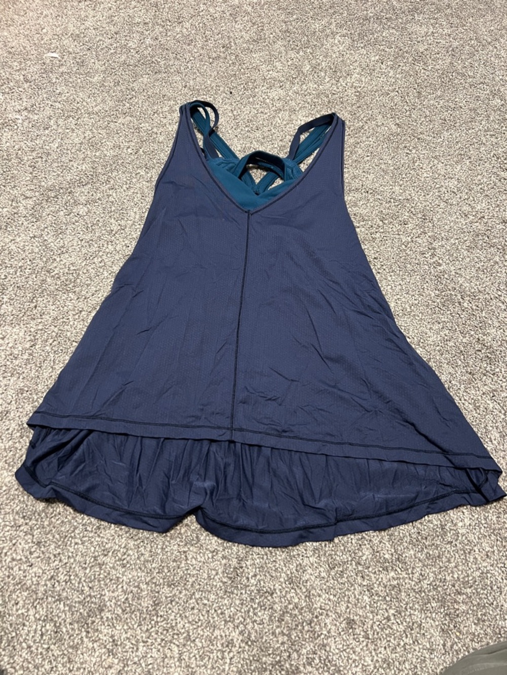 Lululemon The Oneness Tank in Heathered Inkwell / Teeny Dot Alberta Lake Menthol